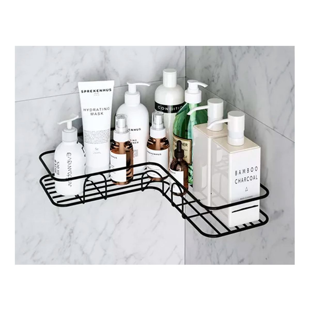 GENERICO - Estante Cesta De Ducha Organizador Baño Negro