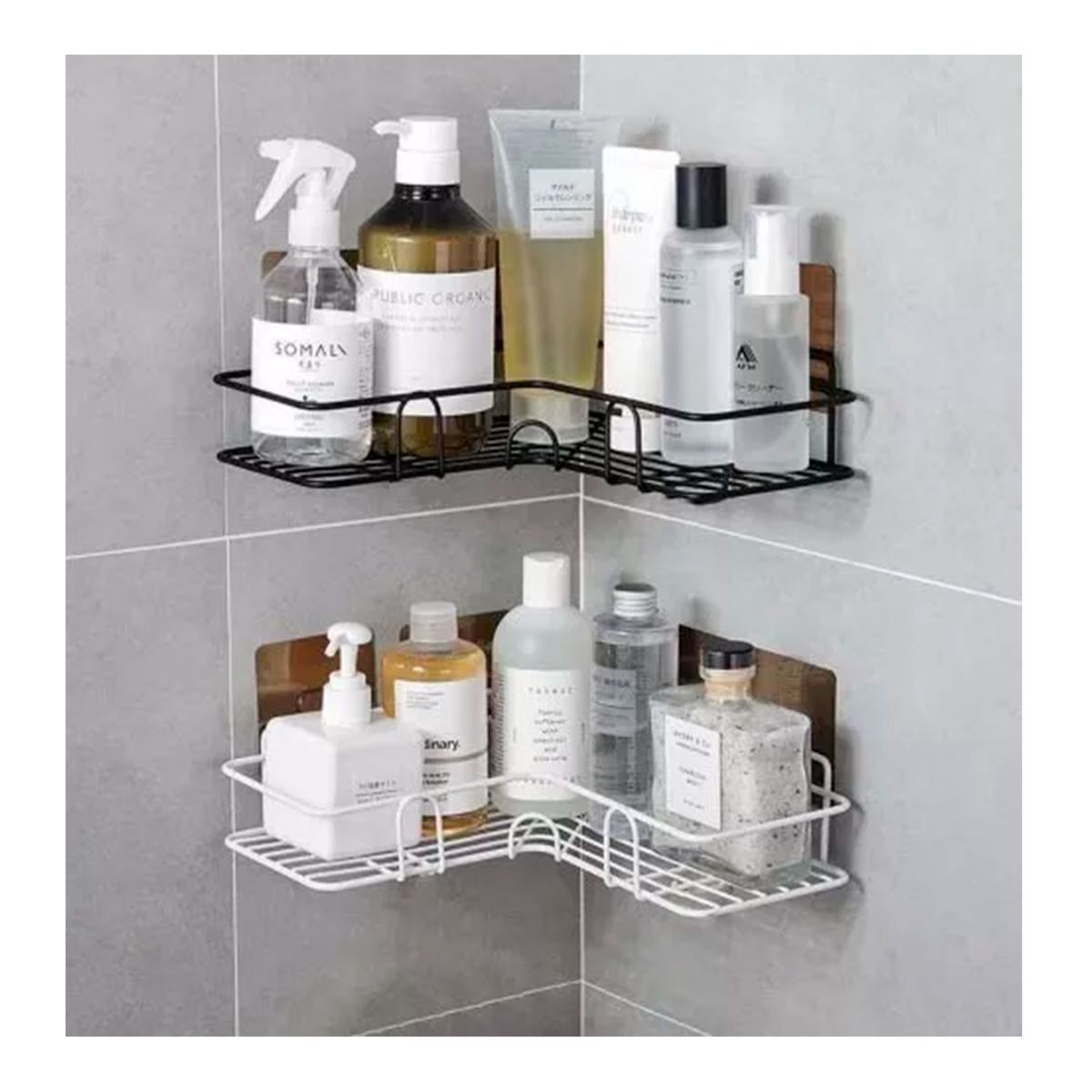 GENERICO - Estante Cesta De Ducha Organizador Baño Negro