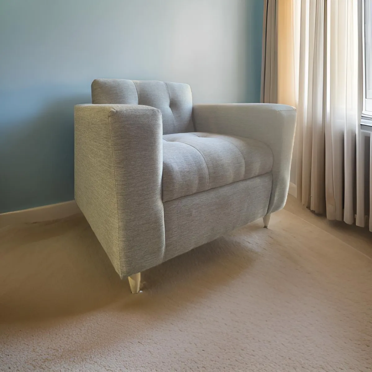 MUEBLES NEW - POLTRONA NEW GRIS LINO