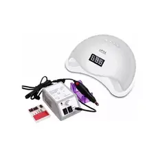 GENERICO - Lámpara Led Uv Sun5 48w + Maquina Torno De Uñas Manicure
