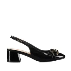 WEIDE - Zapatos Taco Casual Mujer Vintage Charol Hebilla GHE32