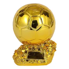 GENERICO - Adorno Réplica de Balón de Oro Fútbol. Resina 15 cms. Regalo Hombre