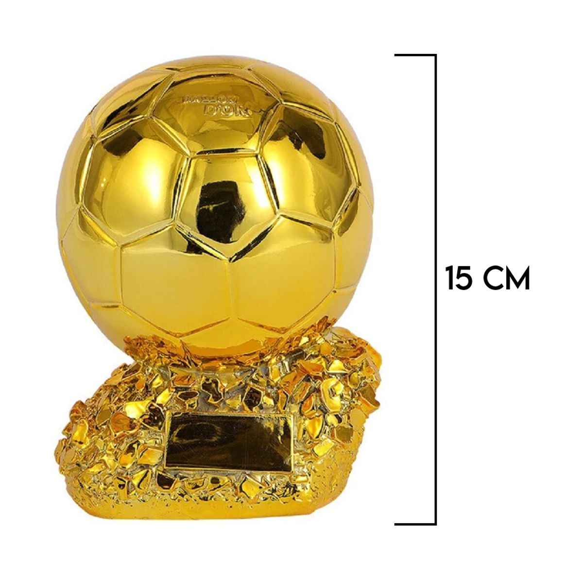 ESPACIO SEOUL - Adorno Réplica de Balón de Oro 15 cms Fútbol Resina Regalo para Hombre