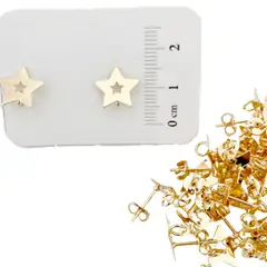 GENERICO - Set De 6 Pares De Bases De Aros Con Baño De Oro Modelos 6