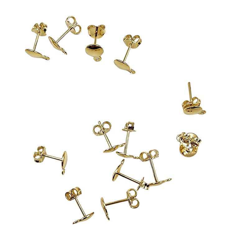 GENERICO - Set De 12 Pares De Bases De Aros Con Baño De Oro Modelos 1 - Dorado
