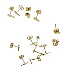 GENERICO - Set De 12 Pares De Bases De Aros Con Baño De Oro Modelos 1 - Dorado