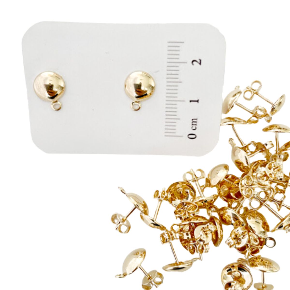 GENERICO - Set De 12 Pares De Bases De Aros Con Baño De Oro Modelos 4 - Dorado