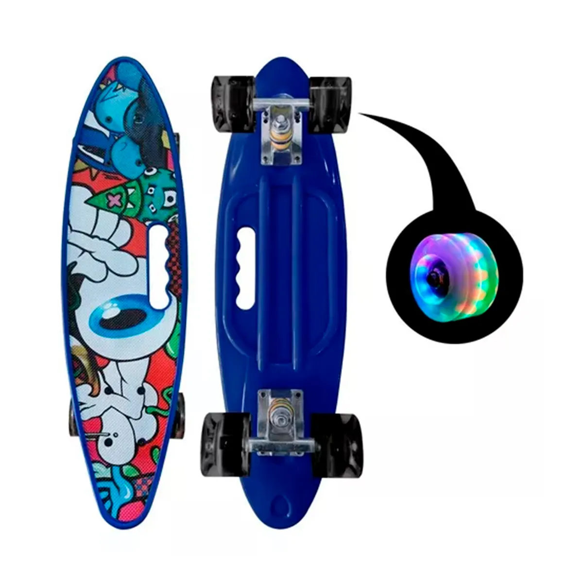GENERICO - Skate Penny Cruiser Patineta Full Color Ruedas Led Niños