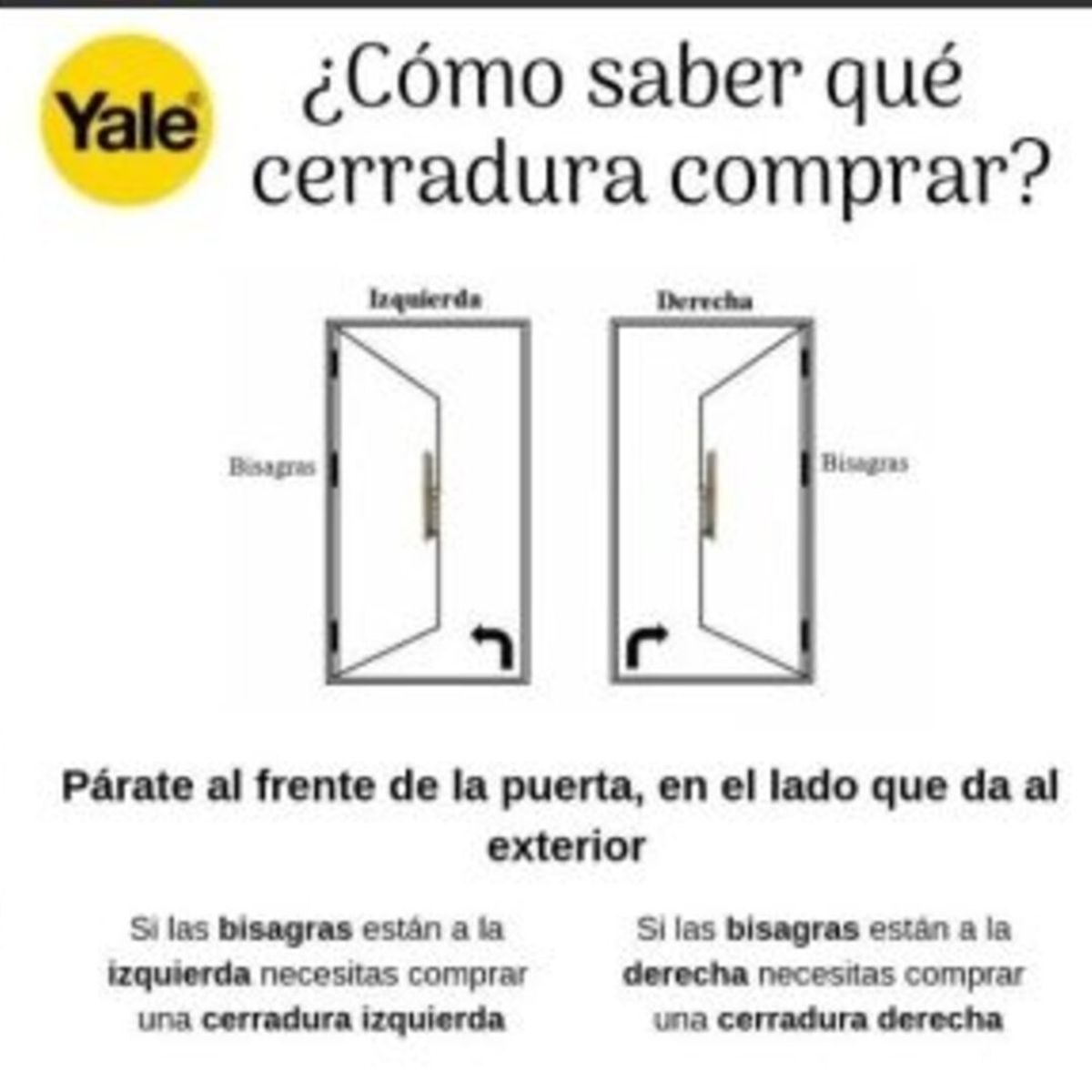 YALE - Cerradura Embutida Firenze B60 Acceso 1/2 derecha
