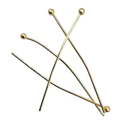 GENERICO - Alfiler Vastagos Con Tope y Baño de Oro Para Bisuteria 5gr - Dorado