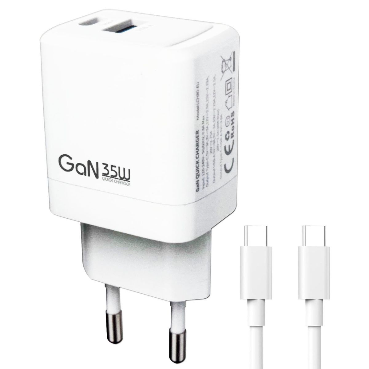 LENYES - Cargador Telefono Puerto Usb 30W PD 35W Con Cable Usb Type C