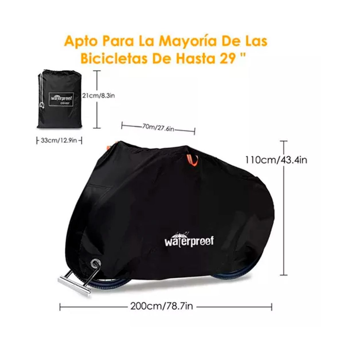 GENERICO - Covertor Para Bicicleta Impermeable 110 x 200 cm