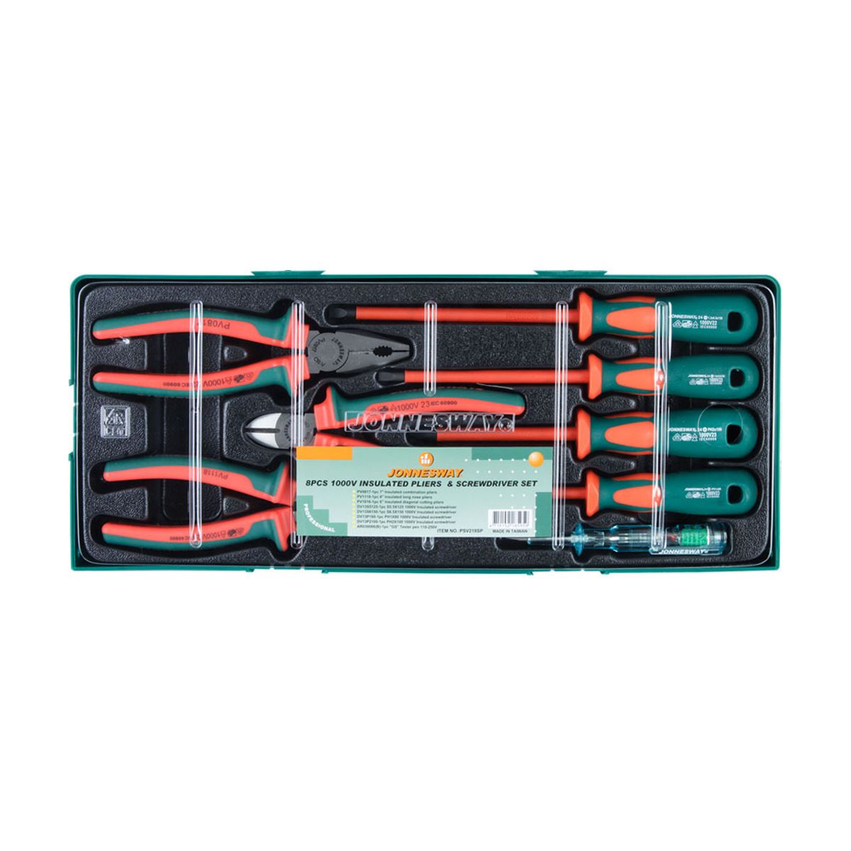 JONNESWAY - Destornilladores y Alicates Aislados 1000v Jonnesway - 8 pzs