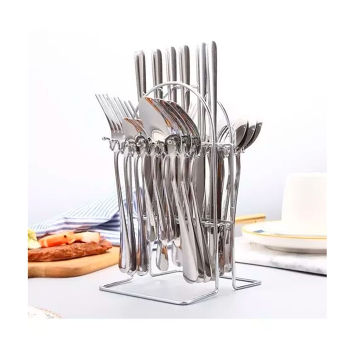 GENERICO - Juego De Cubiertos de 24 Piezas Acero Inoxidable