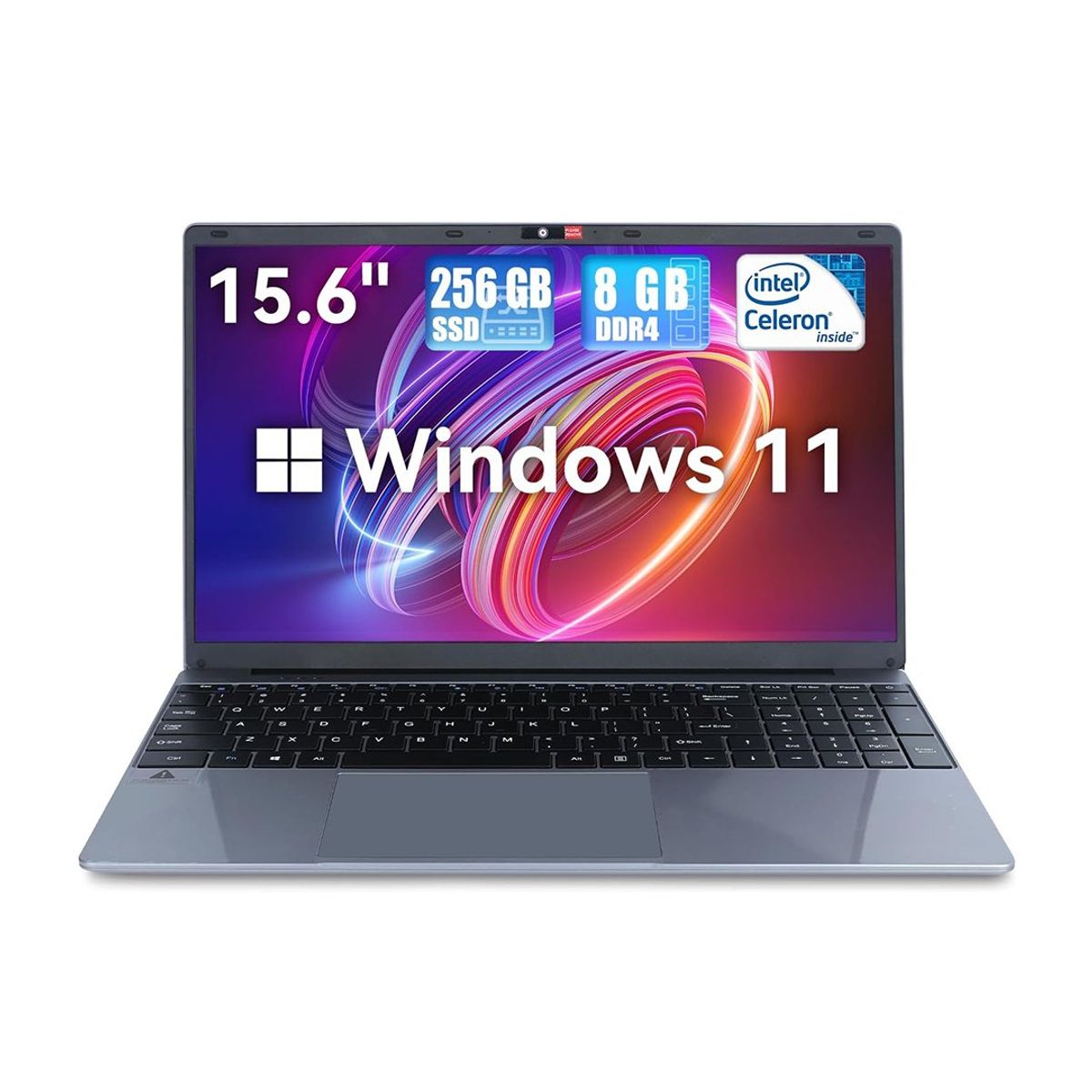 GENERICO - Laptop URAO - 15.6" - Intel Celeron -  8GB RAM -  256 SSD - Gris - W11 Home