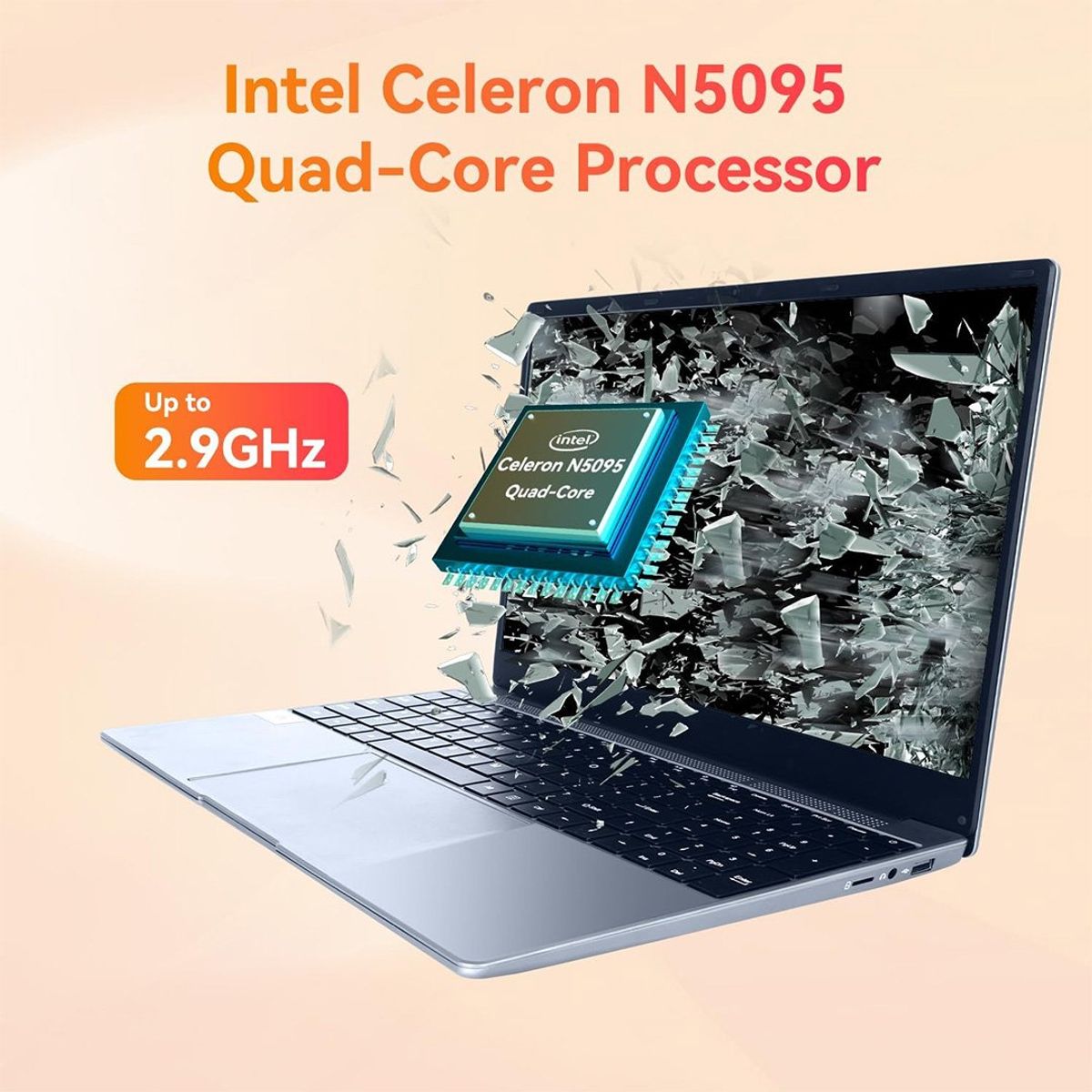 GENERICO - Laptop URAO - 15.6" - Intel Celeron -  8GB RAM -  256 SSD - Gris - W11 Home