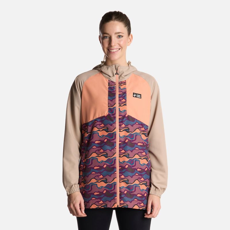 HAKA HONU - Chaqueta Mujer Aperrao Print Salmon Haka Honu