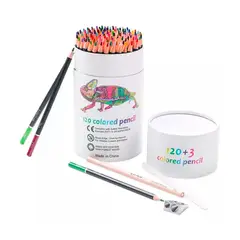 GENERICO - Set 120 Lapices Colores Profesional Dibujo Caja Cilindrica