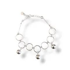 GENERICO - Pulsera de Plata Italiana Círculos regalo para mujer