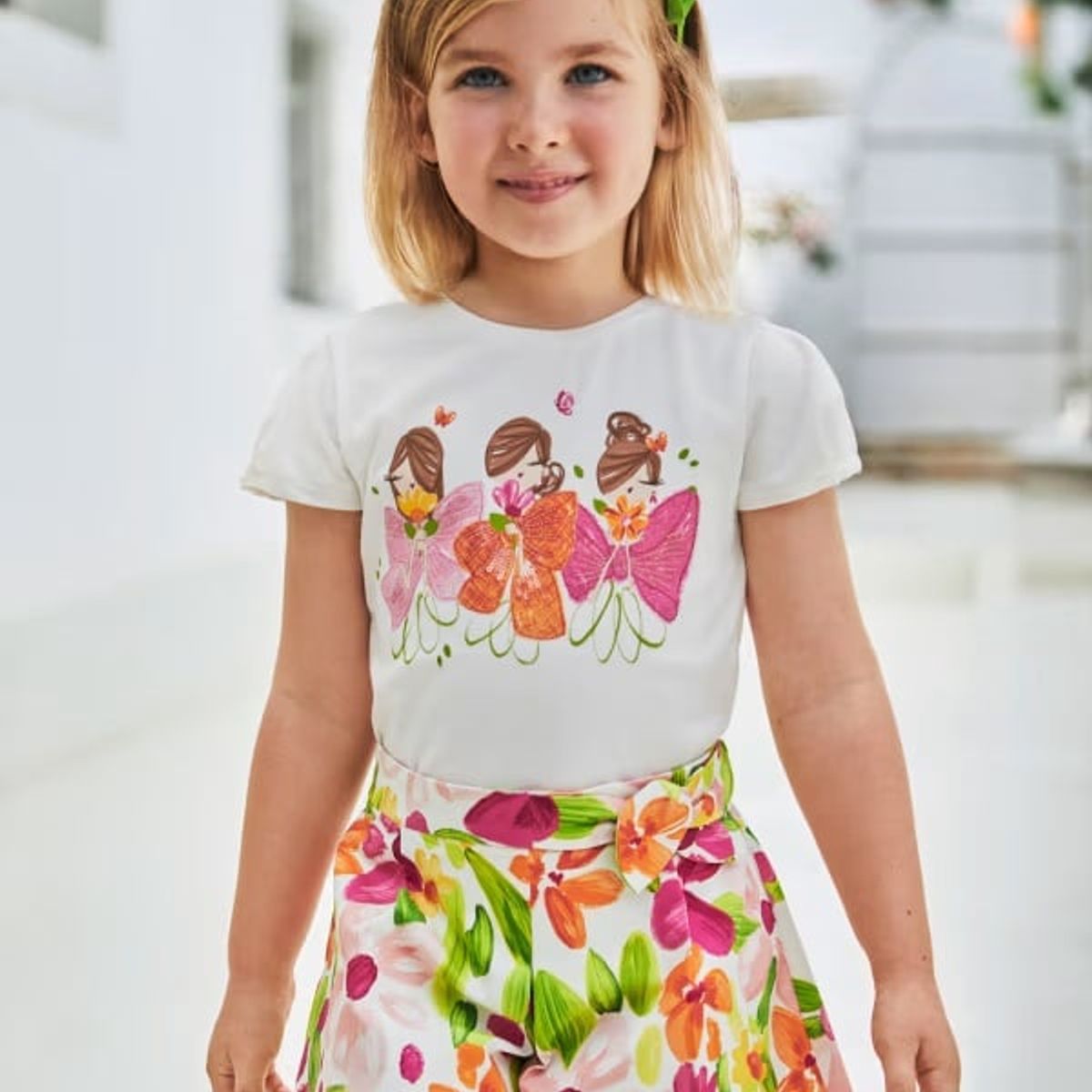 MAYORAL - Short satén estampado niña