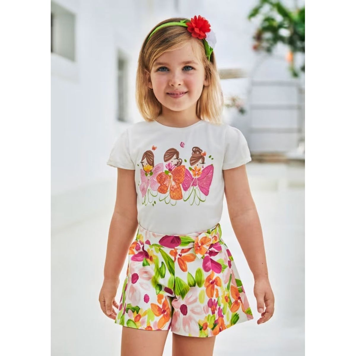 MAYORAL - Short satén estampado niña