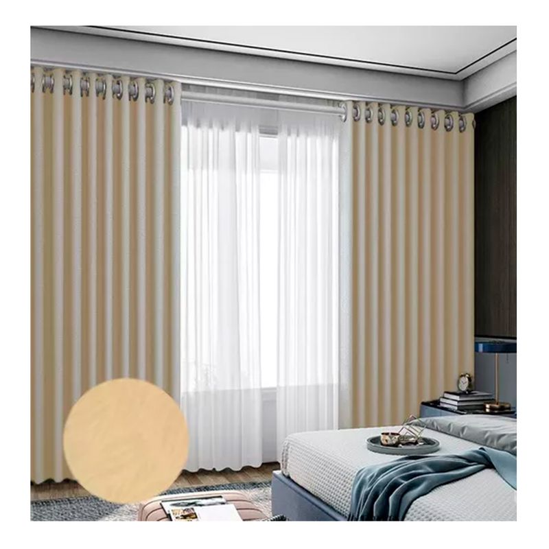 GENERICO - Cortina Blackout Caqui 2 Paño 140*220