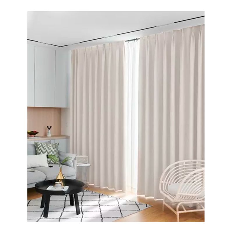 GENERICO - Cortina Blackout Crema 2 Paño 140*220