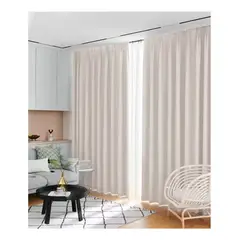 GENERICO - Cortina Blackout Crema 2 Paño 140*220