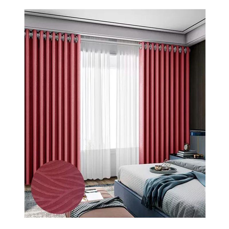 GENERICO - Cortina Blackout Rojo  2 Paño 140*220