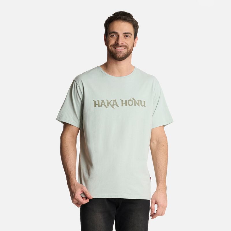 HAKA HONU - Polera Hombre Logo Gris Claro Haka Honu