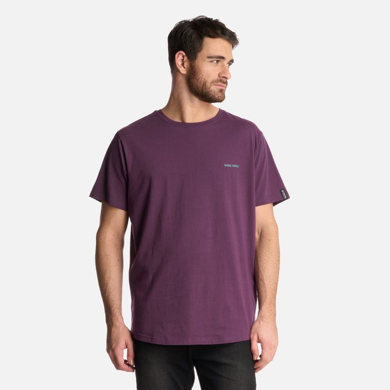 HAKA HONU - Polera Hombre Natural Morado Oscuro Haka Honu