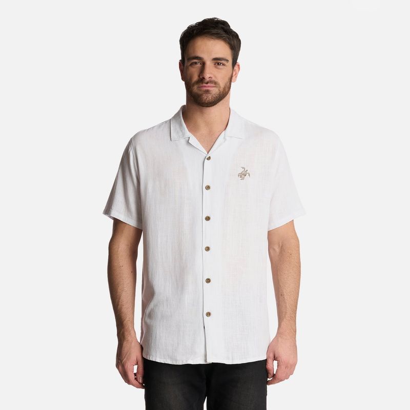 HAKA HONU - Camisa Hombre Linaje Blanco Haka Honu