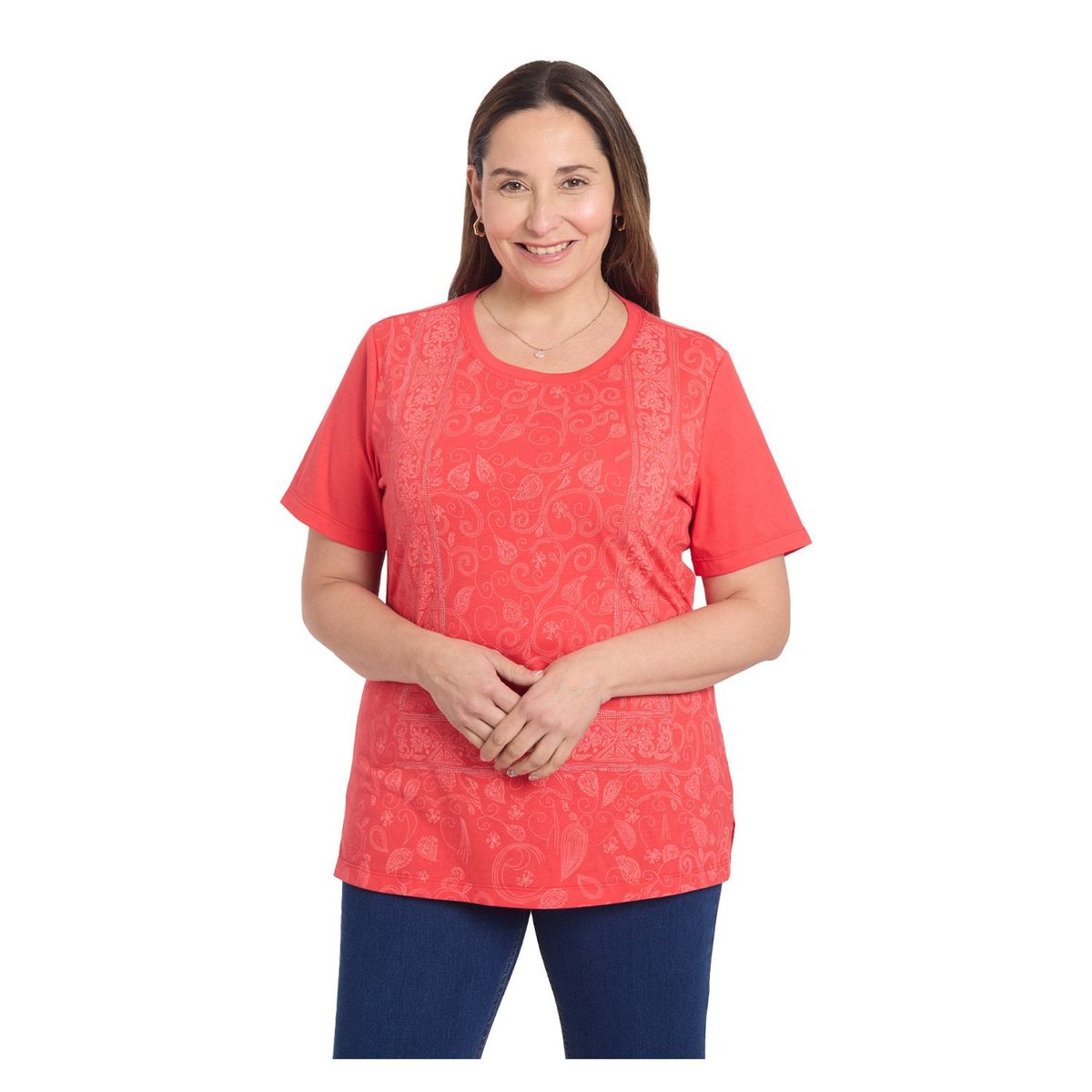 FASHION'S PARK - Polera Mujer Print Posicional Magenta Fashion's Park