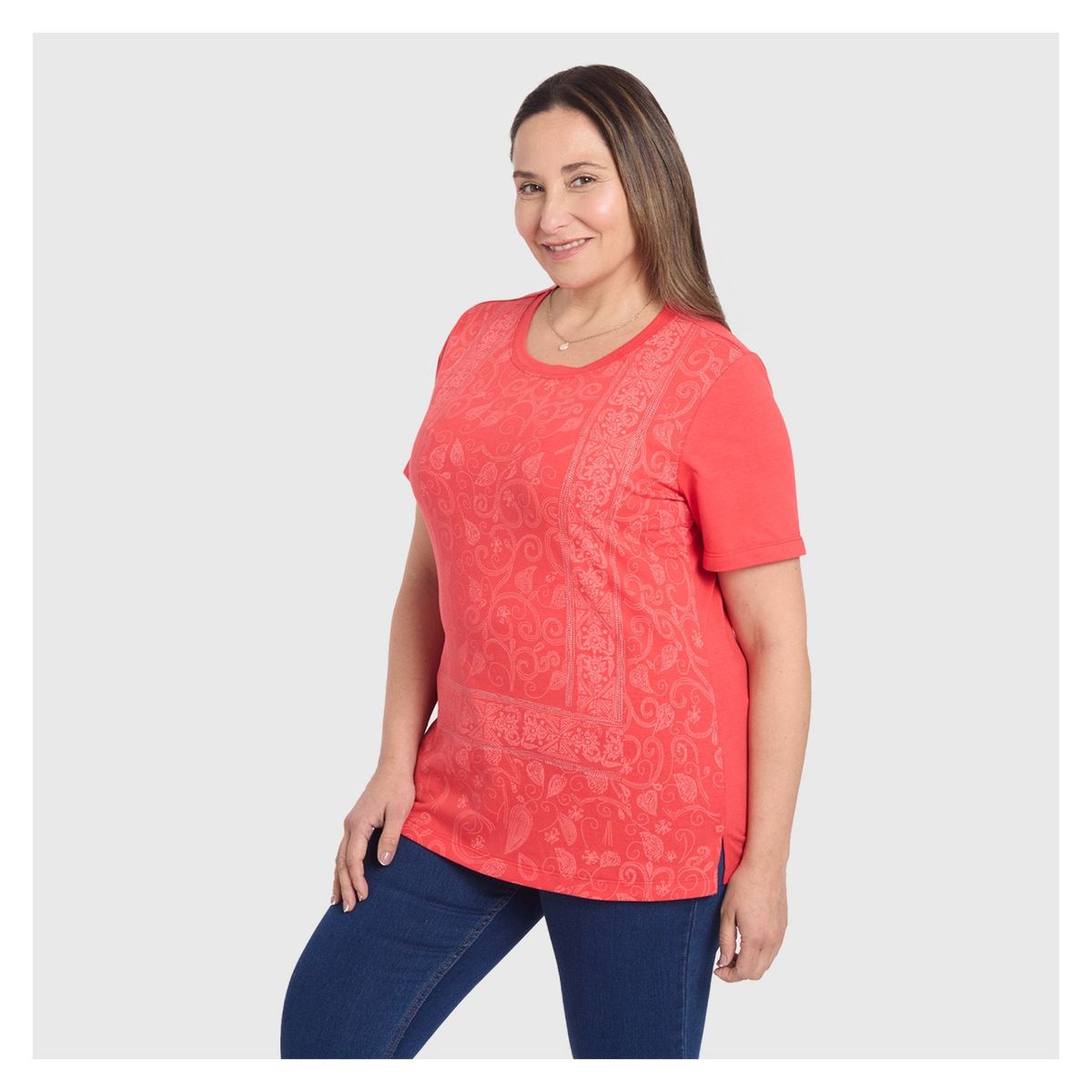 FASHION'S PARK - Polera Mujer Print Posicional Magenta Fashion's Park