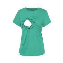 KIVARA - Polera Lactancia Maternidad Lina Manga Corta Esmeralda