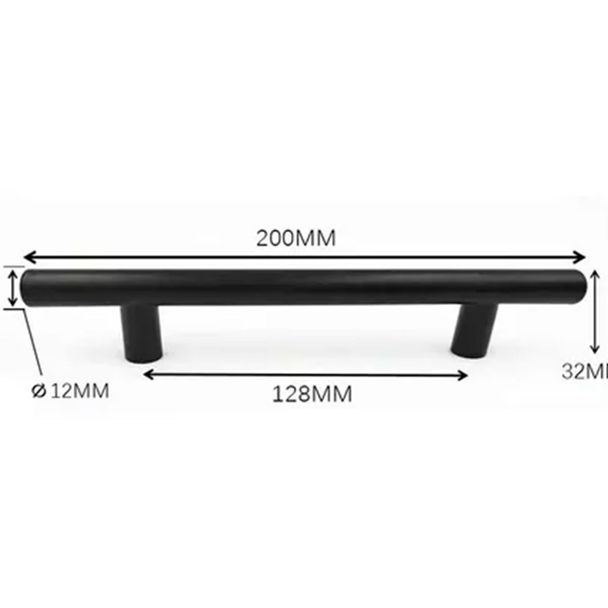 GENERICO - 10 Unidade Tirador Inoxidable Mango De Puerta 200x12mm Negro