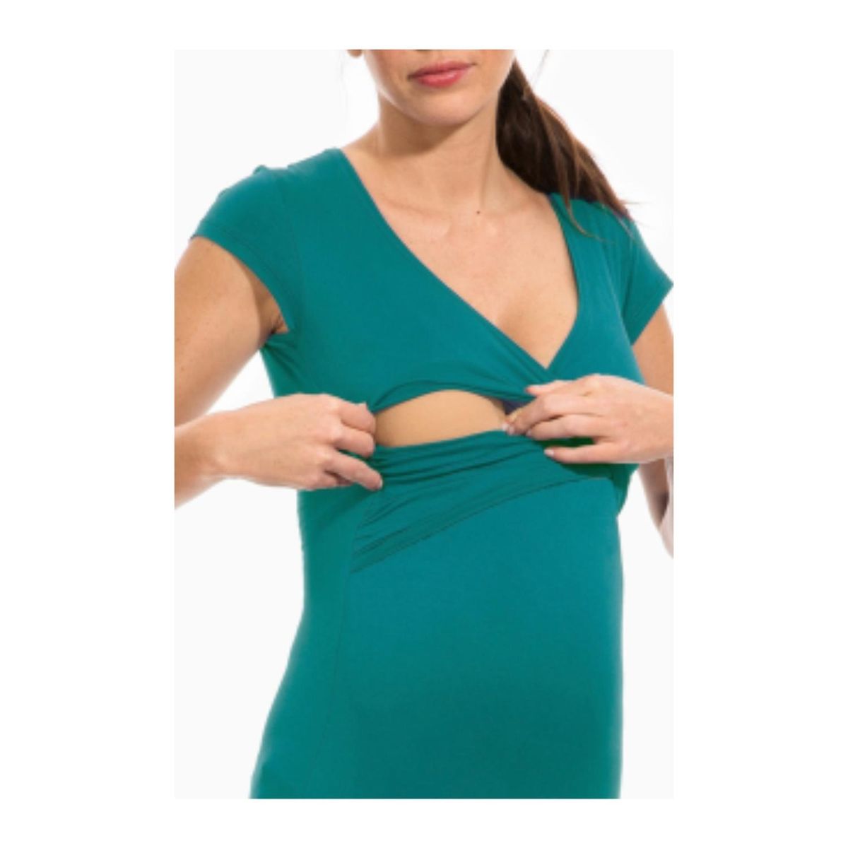 KIVARA - Polera Lactancia Maternidad Manga Corta Dani Turquesa