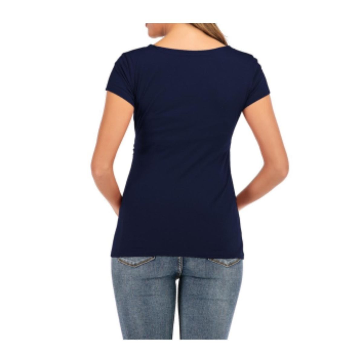 KIVARA - Polera Lactancia Maternidad Sofia Manga Corta Azul Marino