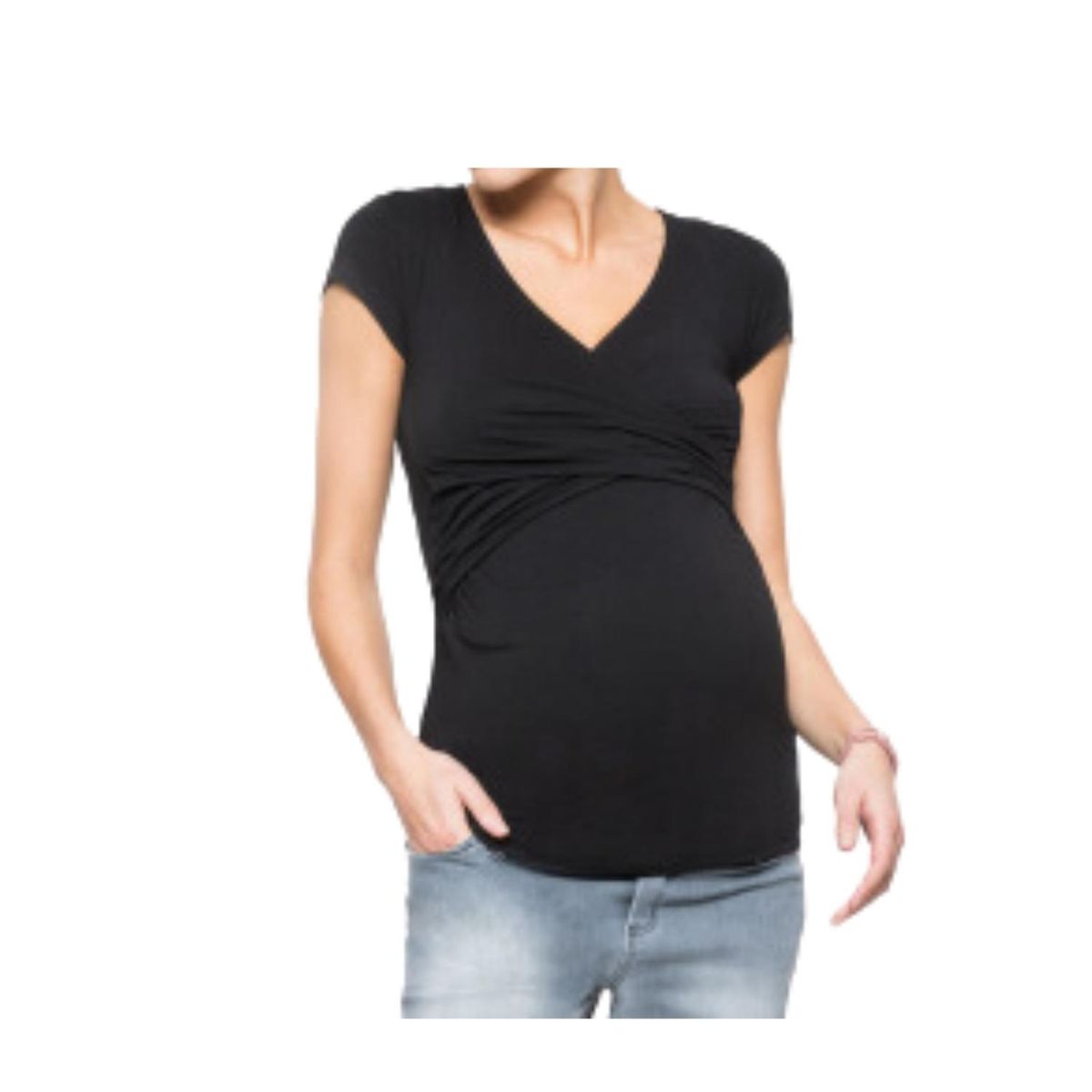 KIVARA - Polera Lactancia Maternidad Manga Corta Dani Negra