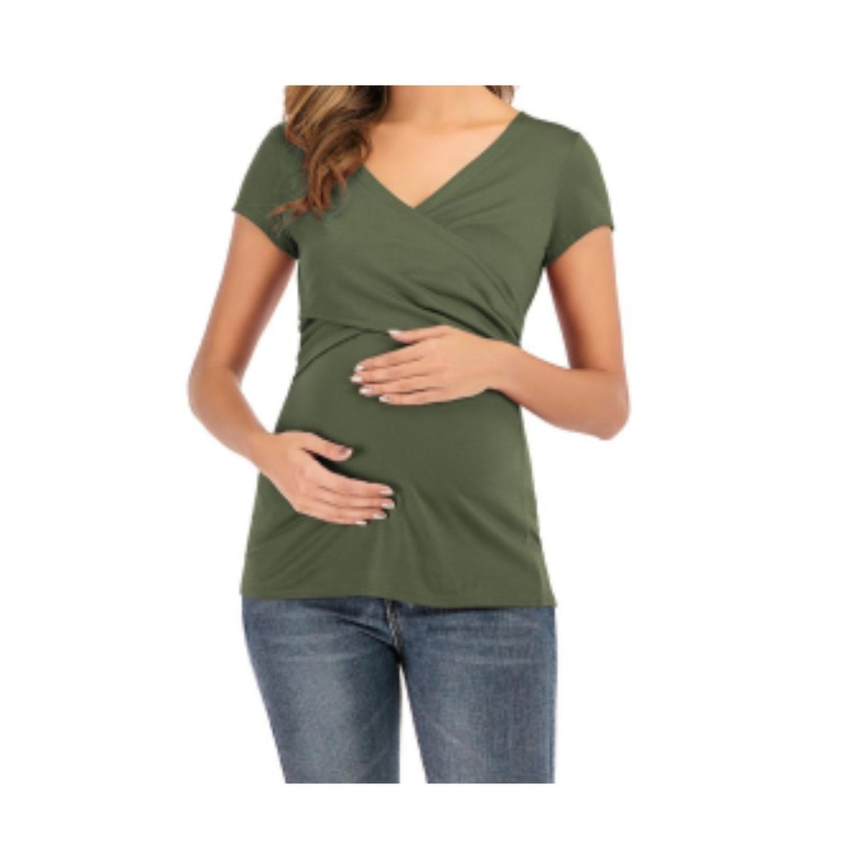 KIVARA - Polera Lactancia Maternidad Sofia Manga Corta Verde