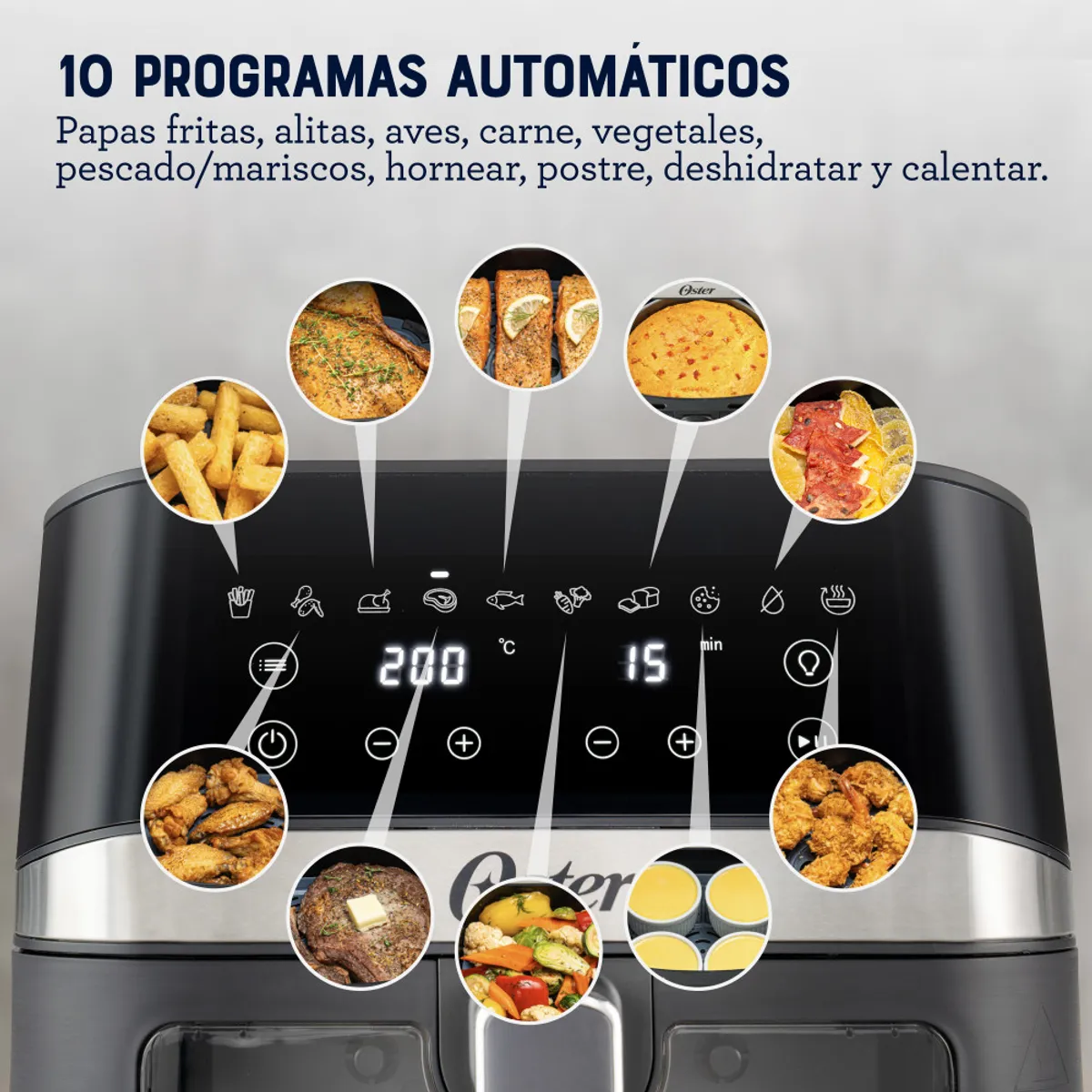 OSTER - Freidora de Aire Digital 6L Oster 10 Programas CKSTAF60WDDF