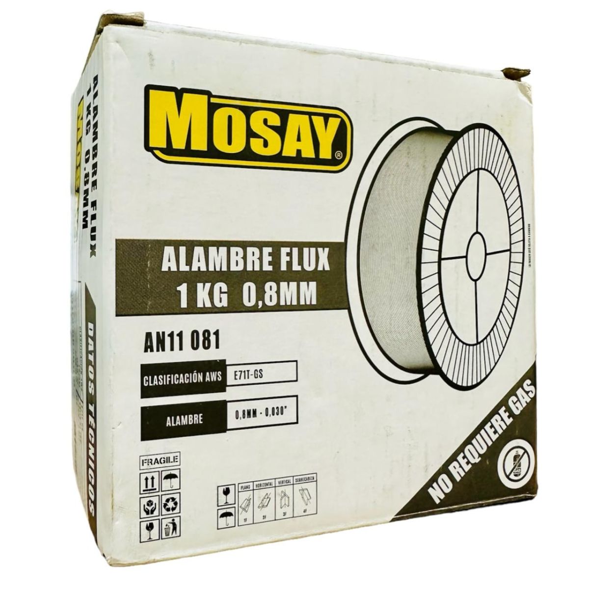 MOSAY - Soldadura Alambre Mig Flux 08mm 1kg Mosay