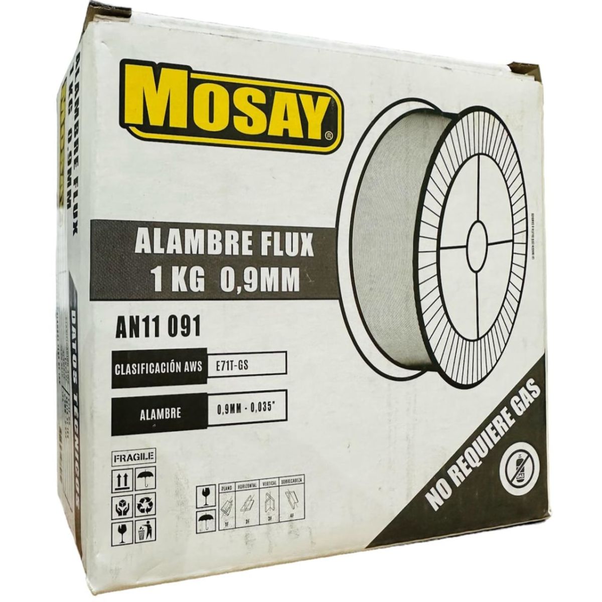MOSAY - Soldadura Alambre Mig Flux 09mm 1kg Mosay USO SIN GAS