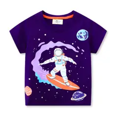 JUMP KIDS - Polera Niño Algodon Manga Corta Astronauta