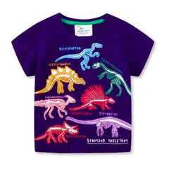 JUMP KIDS - Polera Niño Algodón Manga Corta Dinosaurios