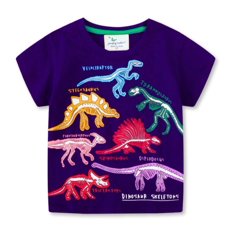 JUMP KIDS - Polera Niño Algodón Manga Corta Jump Kids Dinosaurios