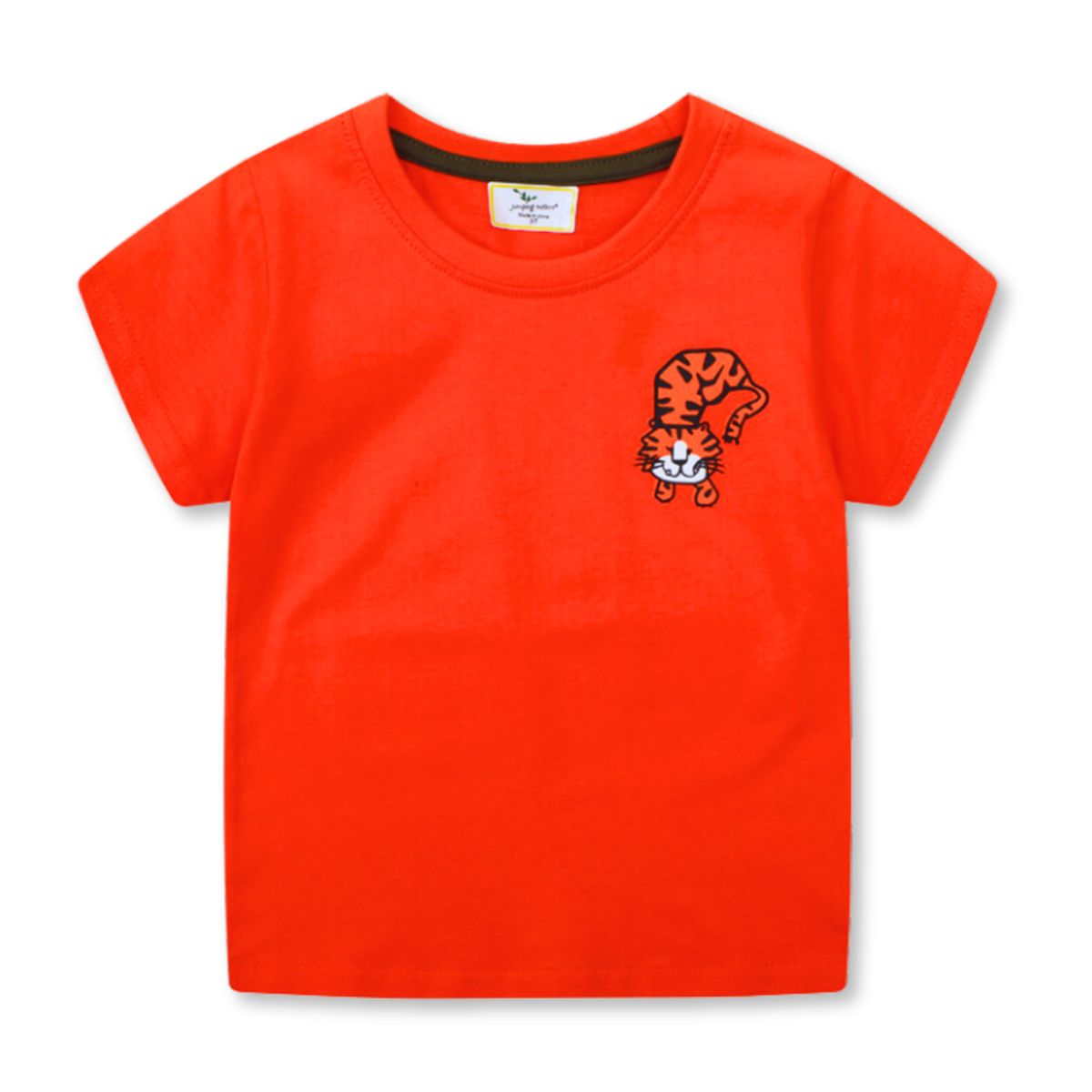 JUMP KIDS - Polera Niño Algodón Manga Corta Jump Kids Rojo Tigre