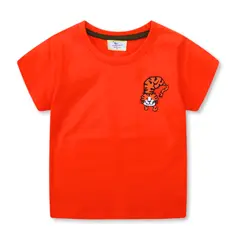 JUMP KIDS - Polera Niño Algodón Manga Corta Rojo Tigre