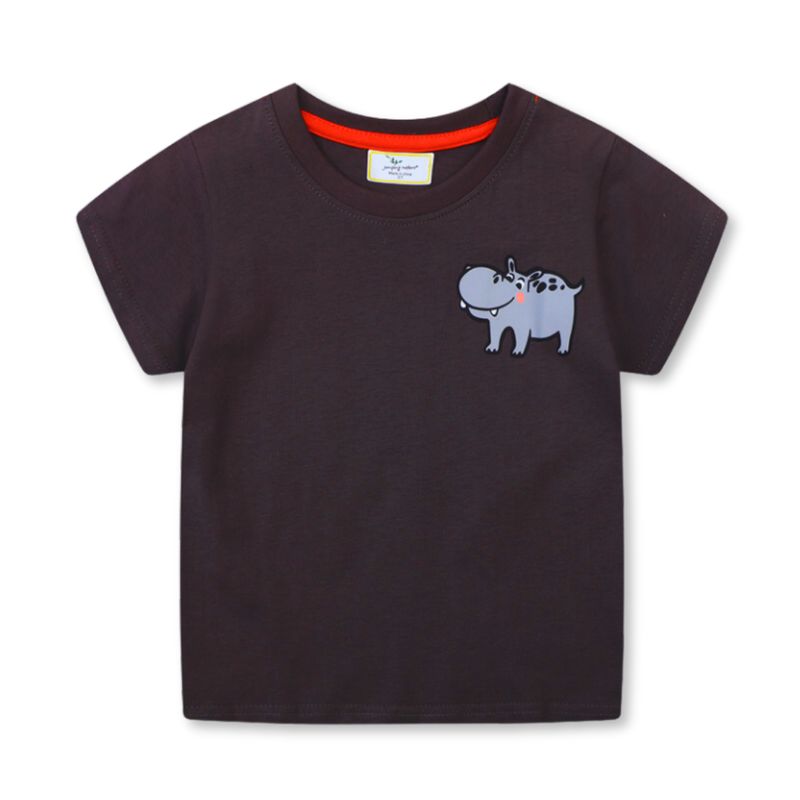 JUMP KIDS - Polera Niño Algodón Manga Corta Jump Kids Hipopótamo Divertido