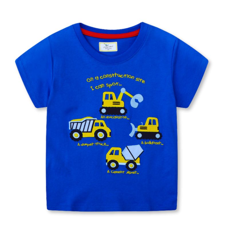 JUMP KIDS - Polera Niño Algodón Manga Corta Jump Kids Autos Amarillos